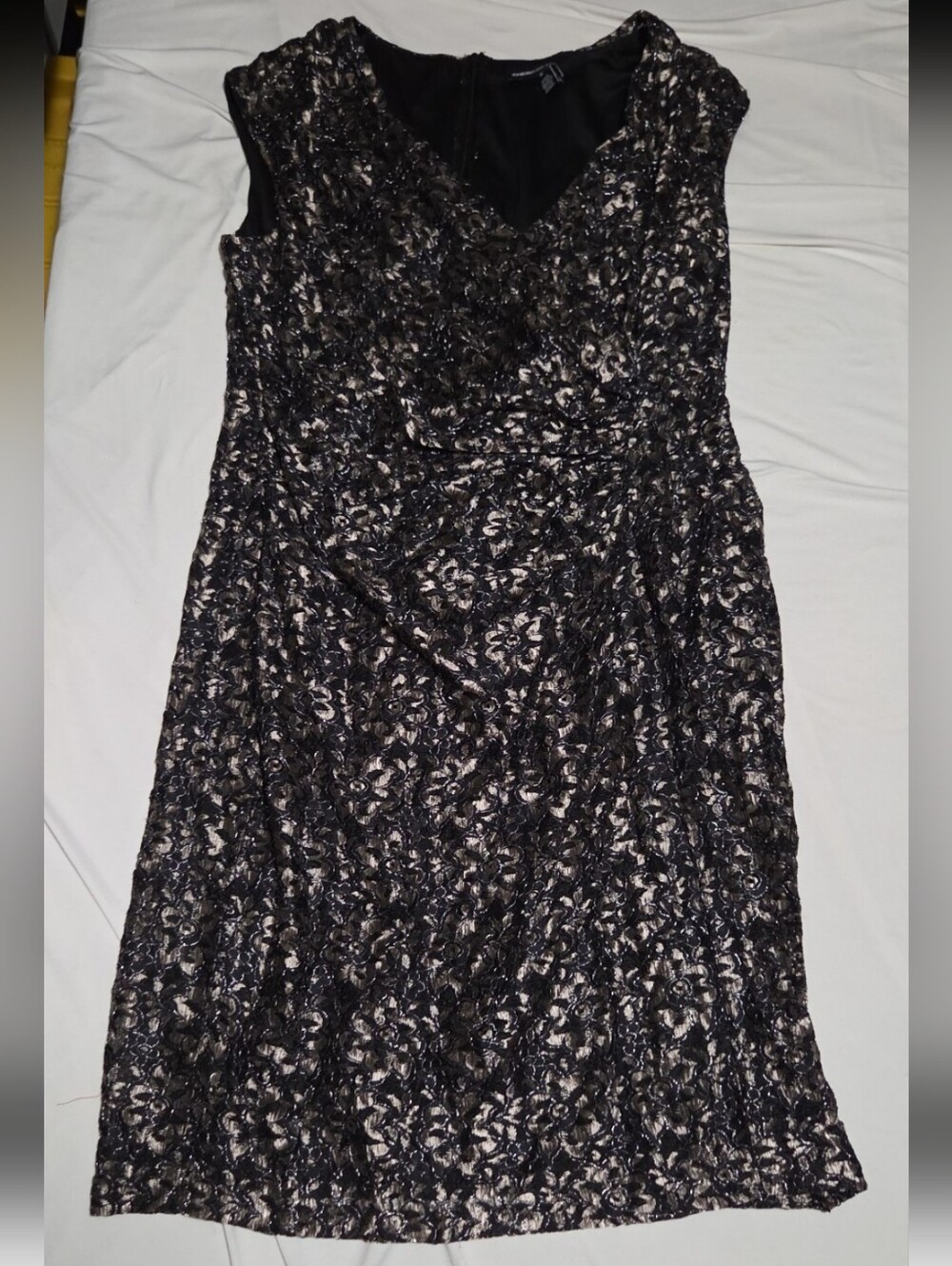 American living Women's size 16 brown floral foil midi dress #30
